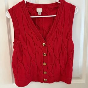 V-Neck Button Down Sweater Vest | Size Medium
